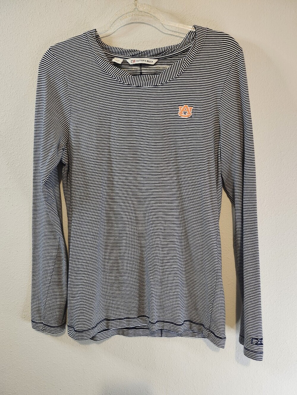 Cutter And Buck Women's Longsleeve Striped Auburn University Top Size Large